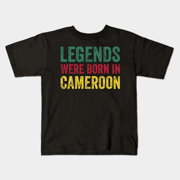 Vintage Design Cameroonian Flag Cameroon Kids T-Shirt by MGS